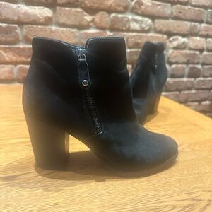 Aldo Ankle Boots, Black Suede, Size 9